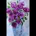 Vase with magenta peonies